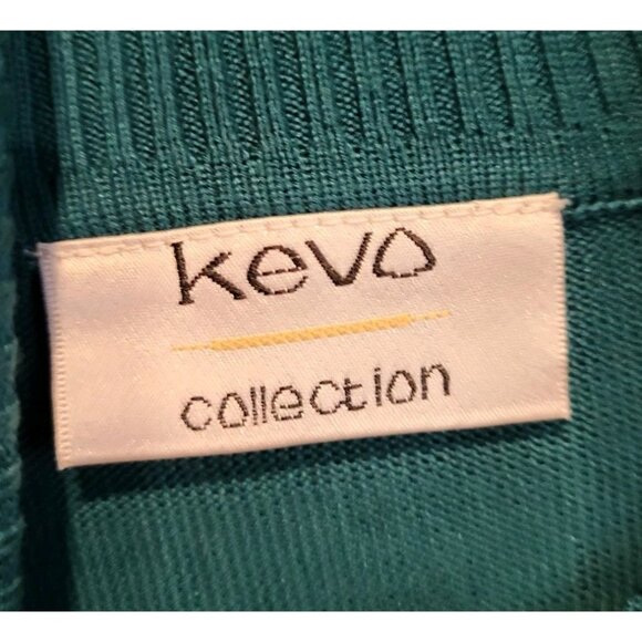 Vtg Kevo Collection Teal 100% Silk Knit Turtleneck Office Sz S - Picture 5 of 7